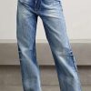Wash High Rise Straight Leg Jeans Without Belt